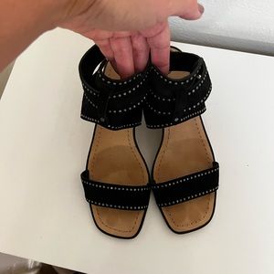 Black suede sandals